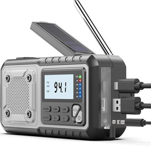 Emergency Weather Radio 5000mAh with Solar Hand Crank, Men Dad Husband Cool G... - Picture 1 of 8