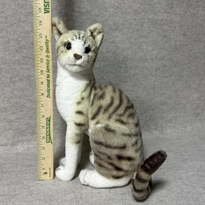 Tiger Tale Spielzeug Plüschtier 14" Tabby Kitty Katze Plüsch Tier Realistisch Weiß Braun - Bild 1 von 20