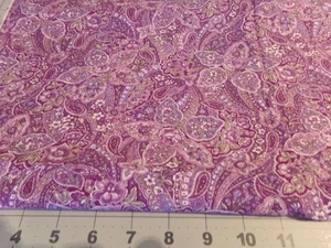 33" X  44"  VINTAGE PURPLE PAISLEY TOUCH MINT GREEN COTTON NEW #789 - Picture 1 of 4