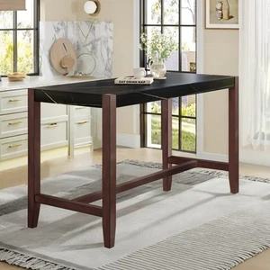 Modern Counter Height Dining Table, 47.5" Marble - Picture 1 of 18