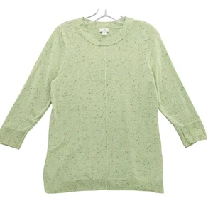 J. Jill Womens Sz S Colorful Speckled Confetti Sweater Pullover Crew Neck Green - Picture 1 of 8