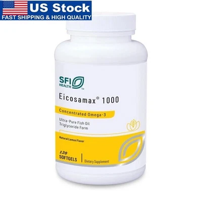 Aceite de pescado concentrado Omega-3 Eicosamax 1000 de SFI Health 120 cápsulas blandas Foto 1 de 4