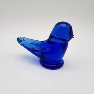 Dark Blue Glass Bluebird Of Happiness Signed Ron Ray 1994 Vintage - Picture 1 of 5
