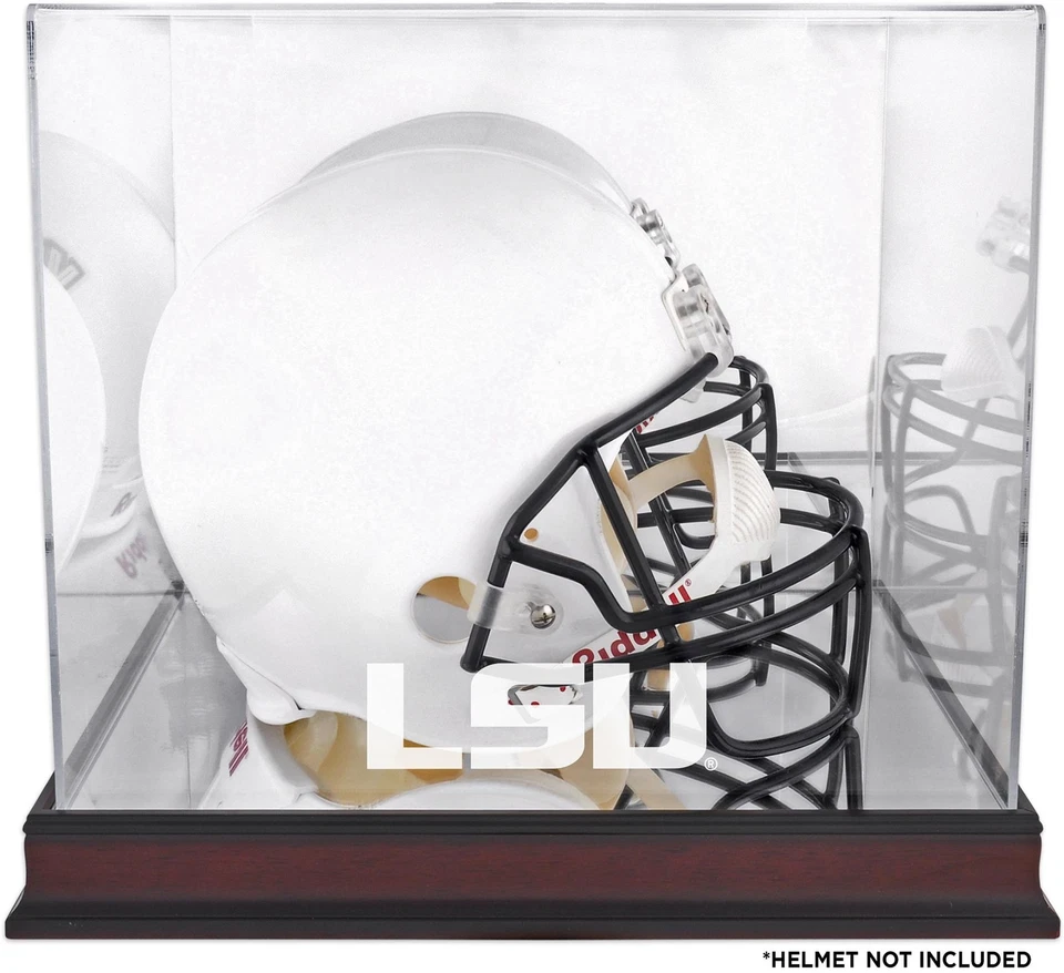 LSU Tigers Mahogany Helmet Logo Display Case with Mirror Back - Image 1 of 1