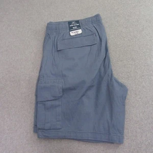 George Mens Cargo Shorts XL Blue Stretch Drawstring Pull On Pocket - Picture 1 of 10