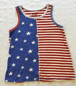Cat & Jack Red White Blue Flag Inspired Stars Stripes July 4 Tank Top 7 8 - Picture 1 of 9