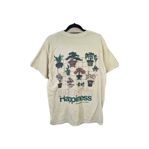 Urban Outfitters T-Shirt Herren Größe Small Beige Grafikdruck Pflanzen Glück  - Bild 1 von 17