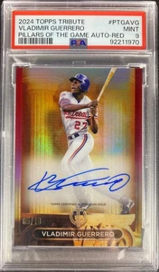 2024 Topps Tribute Vladimir Guerrero Pilastri del Gioco Auto Rosso #PTGA-VG /10 - Foto 1 di 4