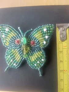 Green Butterfly Brooch Pin - Picture 1 of 3