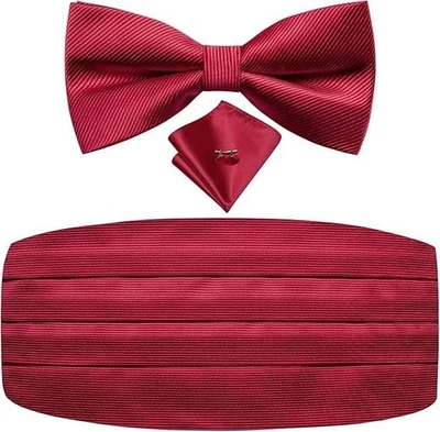 Mens Dark Gold Cummerbund and Bowtie Set Silk Adjustable Cummerbund for Men W - Image 1 of 4