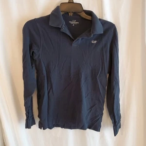 Vineyard Vines Boys Long-Sleeve Edgartown Polo Navy Blue Size Boys Small 8-10 - Picture 1 of 5