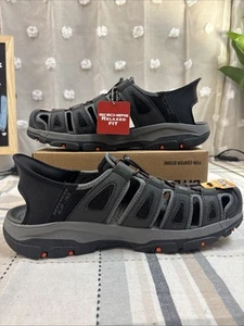 SKECHERS Tresmen Norvick Relaxed Fit Black Fisherman Sandal Men’s 11.5 new - Picture 1 of 4