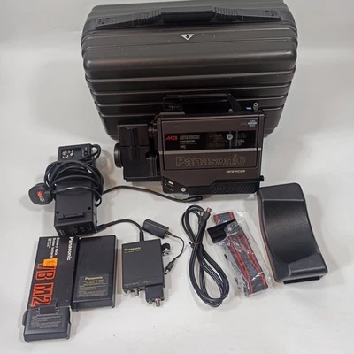 Vintage Panasonic NV-M3B VHS Movie Video Camera / Accessories / Hard Case - Image 1 of 4