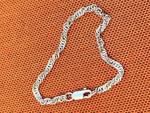 Bracelet Chain Curb Link 925 Sterling Silver Twisted Small 6.5 0715 Y - Picture 1 of 12