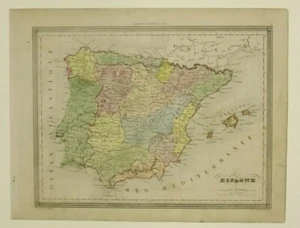 Spanien Landkarte 1851. - Bild 1 von 1
