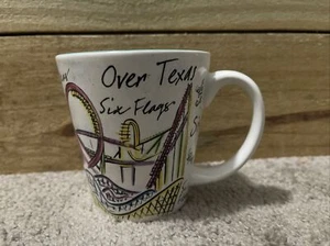 Six Flags Over Texas Ceramic Coffee Mug Cup Roller Coaster 6 Flags Theme Park - Picture 1 of 7