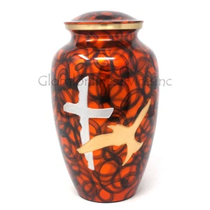 Beautiful Large Flying Golden Bird Brass Cremation Urn for Human Ashes - Picture 1 of 5