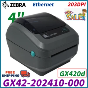 Zebra GX420d GX42-202410-000 203dpi Direct Thermal Desktop Printer Label Printer - Picture 1 of 8