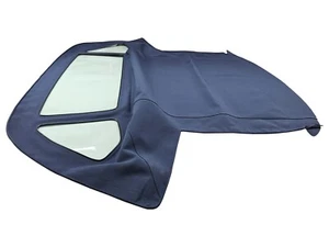 Fits:Mercedes R107 SL 1972-89 Soft Top BLUE On Black Haartz Stayfast Canvas - Picture 1 of 4