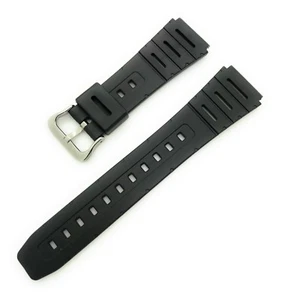 20mm Black Rubber Watch Band Waterproof Sport Classic Style CA53 - Picture 1 of 4