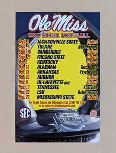 2010 Ole Miss Rebels College Football Pocket Schedule Card NCAA SEC 🏈🏈 - Picture 1 of 2