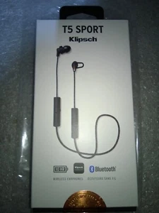 Klipsch T5 Sport Bluetooth Wireless Earphones Black - Picture 1 of 6