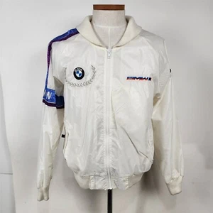 Chaqueta bordada vintage estilo años 80 automática BMW cremallera completa para hombre L - Imagen 1 de 12