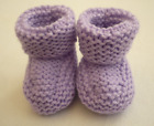 Hand Knitted Baby Bootees/ Booties in Lilac to fit up to age 3mths