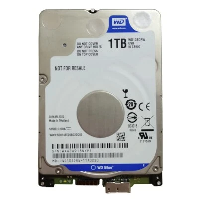 Western Digital 1TB WD10SDRW-11A0XS0 2.5" USB 3.0 Portable External HDD Drive - Image 1 of 2