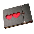 10in Photo Album Self Adhesive Black With Double Red Love Hollow Pictures Ho EOM