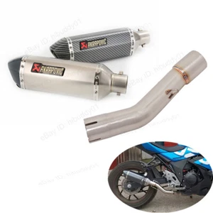 For Suzuki GSX250R 2018-2025 Exhaust Tips Mid Link Pipe Black Muffler Slip On - Picture 1 of 12