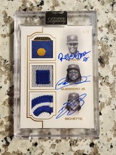 VLADIMIR GUERRERO JR BO BICHETTE ROBERTO ALOMAR 2020 TOPPS DYNASTY  1 /1