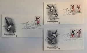 (5) FDC BUTTERFLIES & HUMMINGBIRDS 13C & 29C STAMPS Artcraft - Picture 1 of 5