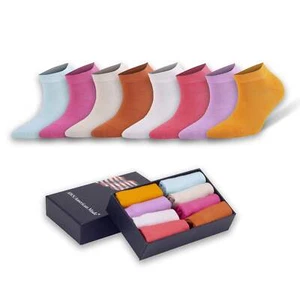 Women's Bamboo Low Cut Ankle Socks – Soft, Thin & Breathable | 8 Pairs with Gift - Picture 1 of 8