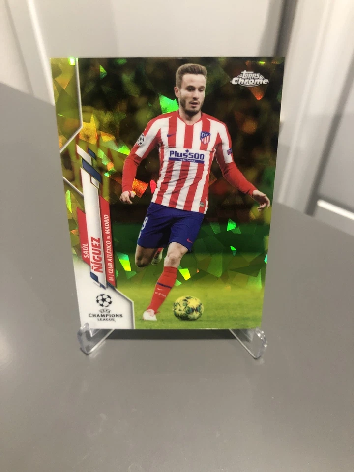 2020 UEFA Topps Chrome Sapphire SAUL NIGUEZ Yellow Refractor #'d 64/99 Athletico - Image 1 of 4