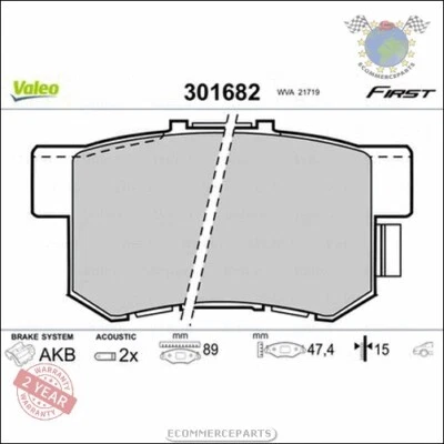 Kit plaquettes de frein Valeo Arrière pour ACURA LEGEND HONDA PRELUDE IV III CI - Photo 1/4