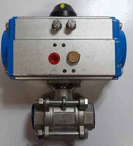 Valvola a sfera pneumatica 1" ad azione diretta 316 valvola a sfera pneumatica - Foto 1 di 6