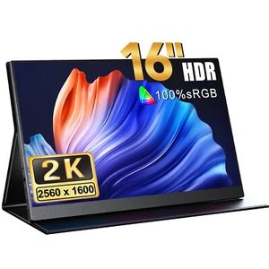 16" Portable Monitor 2K Tragbarer Monitore Display Mobiler Bildschirm mit VESA - Afbeelding 1 van 10