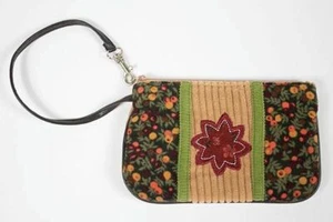 NEW PARISIAN ACCESSORY DESIGN GROUP GIRL WRISTLET PURSE AUTUMN FALL FLORAL CAMEL - Picture 1 of 1