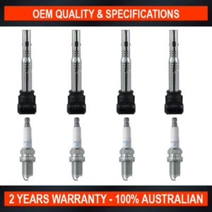 Pack of SWAN Ignition Coils & NGK Spark Plugs for Audi A3 BLY 2.0L - Picture 1 of 5