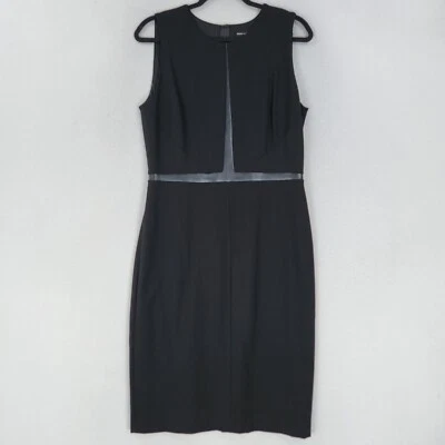 Vestido WHBM para mujer 10 negro hasta la rodilla funda sin mangas carrera negocios informal Foto 1 de 4