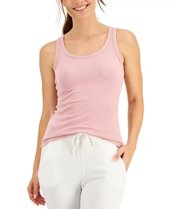 Jenni Jennifer Moore Womens Small Scoop Neck Solid Ribbed Tank Top Mauve 1627 - Picture 1 of 7