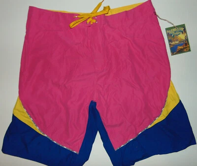 Hawaiian Tropic Mens XXL Board Shorts Swimming Trunks Pink 45-46" RIFF RAFF NEW - Image 1 of 4