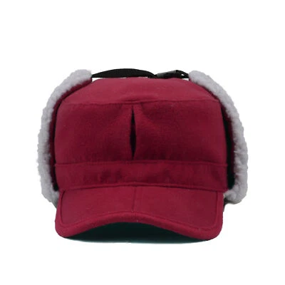 Invierno Cálido Oreja Solapa Sombrero Grueso Vellón Plano Top Sombrero Gorra A Prueba de Viento Sombrero Térmico Foto 1 de 4