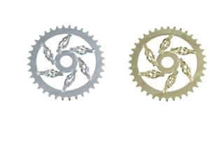 CAGED Bicycle ChainRing  44T x 1/2" x 1/8 CHROME GOLD BLACK Lowrider Bikes - Picture 1 of 4