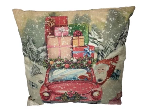 Christmas Winter Double Sided Throw Pillows Holiday Home Decor 16" Santa Gifts - Picture 1 of 3