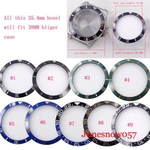 Blue 24 Hours Small 35.4mm x 29mm Slope Ceramic Bezel Insert fit 38mm Watch - Picture 1 of 19
