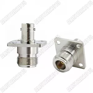 1x BNC Buchse auf N Buchse 4 Loch Flansch Panelmontage Adapter Steckverbinder - Bild 1 von 7