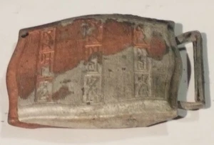 Hebilla de cinturón de cobre placa de plata verdadera antigua de colección 1921 - Imagen 1 de 10