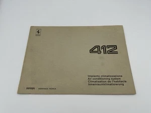 FERRARI 412 AIR CONDITIONING SYSTEM WORKSHOP MANUAL 1987 | OWNERS BOOK #468/87 - Picture 1 of 8